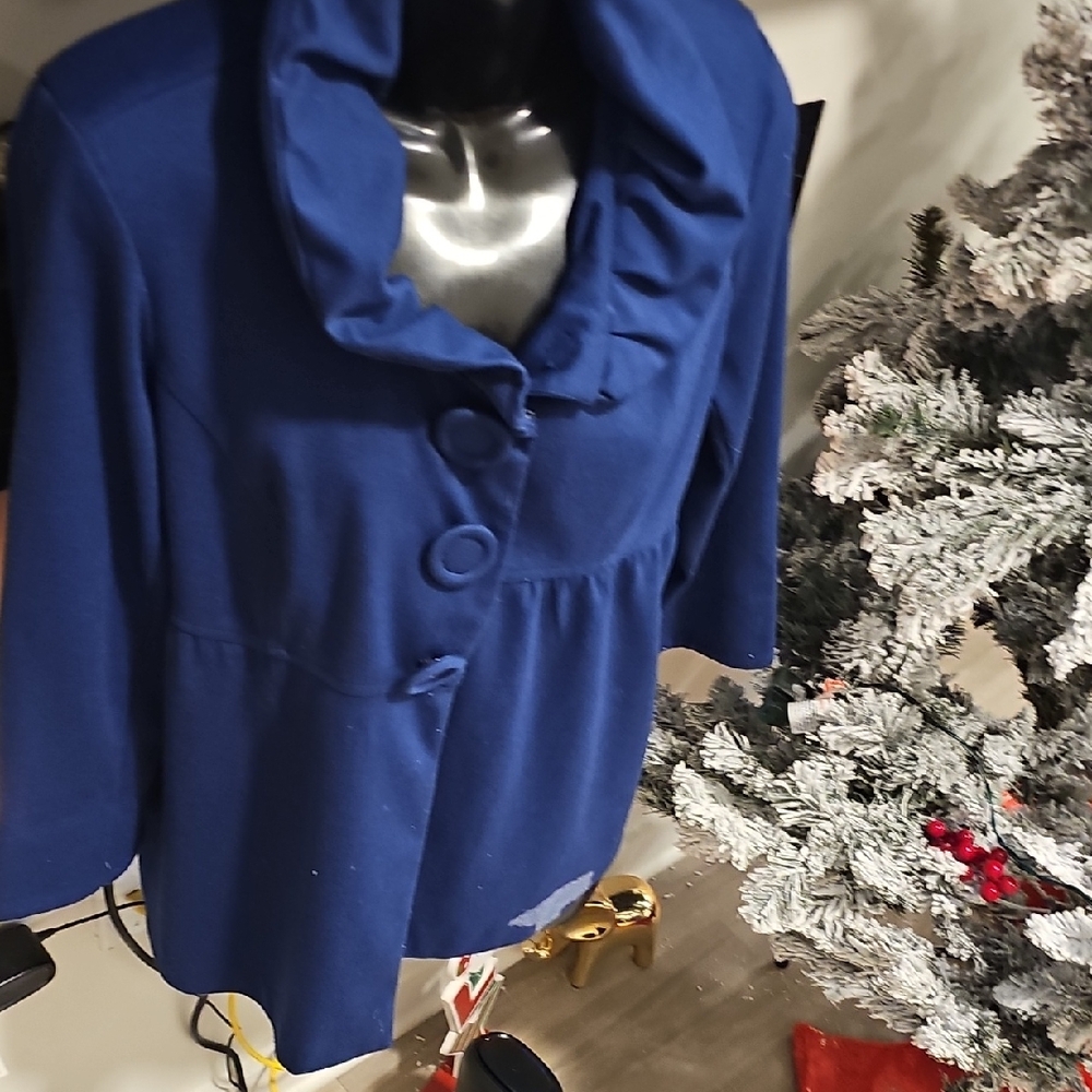 Du Jour Royal Blue Women's Cape Jacket